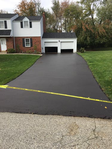 Driveway that has been seal coated