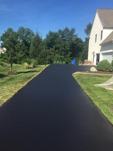 Driveway that has been seal coated